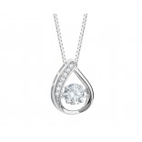 Subtle silver necklace with cubic zirconia - Italian jewelry