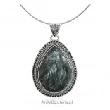 Silver jewelry with natural stones - Silver pendant with Surphanite