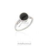 Silver jewelry - silver ring with black onyx