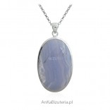 Silver pendant with a beautiful Blue Lace stone