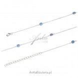 Silver necklace with blue opal