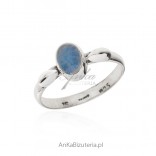 Silver ring with opal - a ring with real opal
