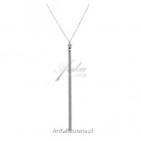 Silver necklace with long tie with star