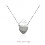 Silver necklace with a beautiful satin heart