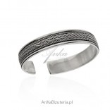 Silver oxidized bracelet - Silver jewelry with original pattern