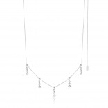 Wedding jewelry - Silver necklace with cubic zirconia - Any adjustment from 30 cm-60 cm
