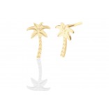 Gold-plated silver earrings - subtle palm trees