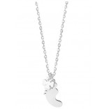 Necklace silver children's feet with shamrocks - A gift idea for a baby shower