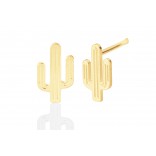 Silver earrings with gold plated cacti