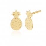 Gold-plated silver earrings. Pineapples