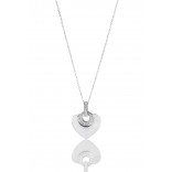 Silver jewelry - Silver heart necklace with cubic zirconia