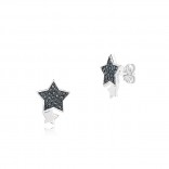 Silver earrings black stars - ASTRO collection by DallAcqua