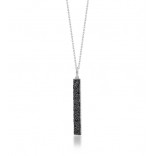 Beautiful silver necklace with black cubic zirconia - Made in Italy