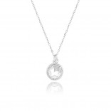 Silver rhodium necklace with cubic zirconia - New Italian collection