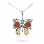 Silver jewelry with amber -CHMA - silver pendant