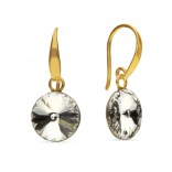 Silver Gold earrings with Swarovski crystals
