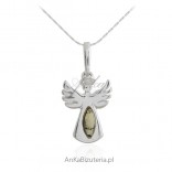 Silver jewelry with amber - ANGELA - jewelry for a gift