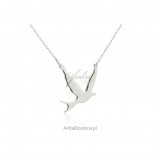 Silver necklace Little Dove of peace