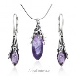 Set silver jewelry with amethyst - SOPELKI