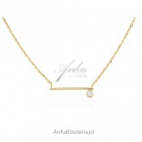 Gold-plated silver necklace with cubic zirconia - Elegant jewelry