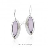 Silver earrings with pink utyyt