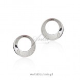 Silver circle earrings - Italian silver jewelry