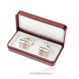 Silver gold plated cuff links - Classic