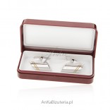 Silver cufflinks with gold elements