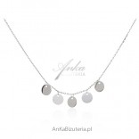 Silver choker necklace with delicate circles