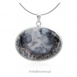 Silver pendant with a beautiful natural stone DENDRITE