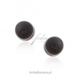 Silver earrings with cherry amber