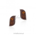 Silver earrings with amber - Silver jewelry with amber