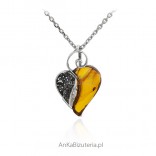 Amber heart oxidized - beautiful