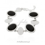 Silver bracelet with black onyx Classic jewelry