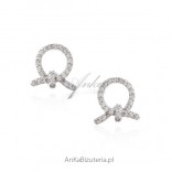 Silver earrings Dall Acqua with cubic zirconia circles