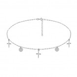 Silver choker necklace with crosses and small rings