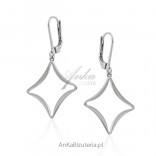 Silver rhodium plated earrings - convenient clasp