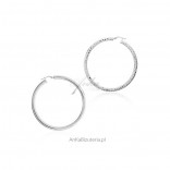 Big silver circle earrings Italian jewelry