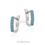 Silver earrings with blue turquoise "Azure dream"