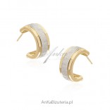Silver and gold plated earrings - beautiful Italian jewelry