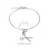 Silver bracelet with scissors - jewelry for hairdressers
