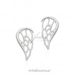 Silver jewelry Silver earrings with wings