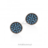 Silver earrings with blue turquoise - "Small talc"