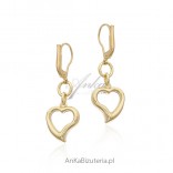 Gold-plated silver earrings with English hearts
