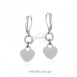 Silver jewelry - Silver heart earrings - Italian design