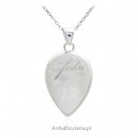 A large moonstone - a silver pendant with a stone of happiness
