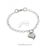 Silver bracelet with heart Italian jewelry