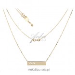 Gold-plated silver necklace 2 in 1 - Modular jewelery in 3 ways