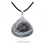 Silver pendant with beautiful natural stone DENDRITE