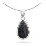Silver pendant with natural stone PIETERSITE